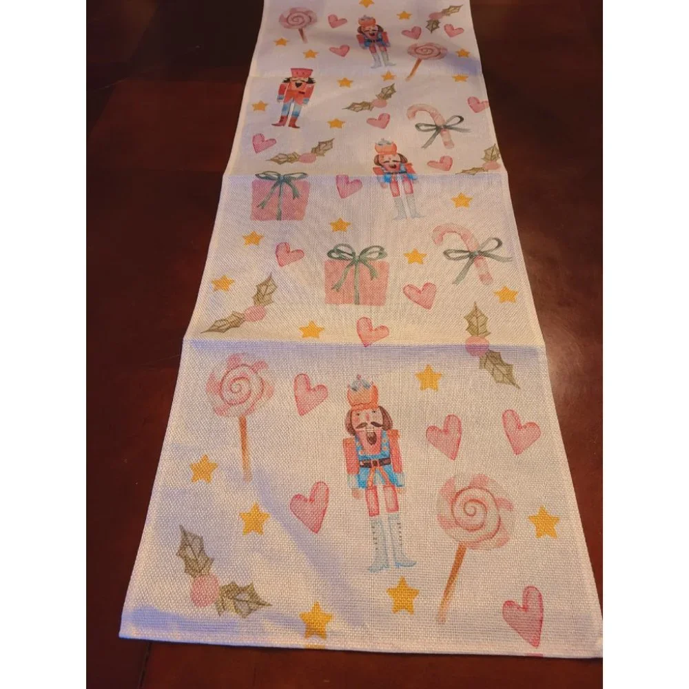 Nutcracker Table Runner Xmas Party Christmas Decor Holiday Decorative Cloth 72